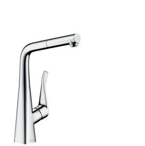 Dřezová baterie Hansgrohe Metris s vytahovací sprškou chrom 14781000