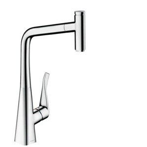 Dřezová baterie Hansgrohe Metris s vytahovací sprškou chrom 14786000