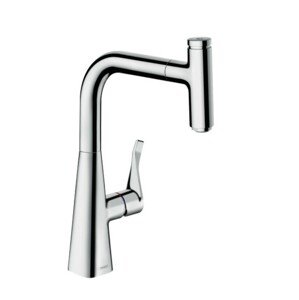 Dřezová baterie Hansgrohe Metris Select M71 s vytahovací sprškou chrom 14857000