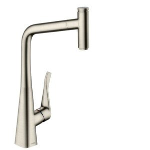 Dřezová baterie Hansgrohe Metris Select M71 s vytahovací sprškou vzhled nerezu 14884800