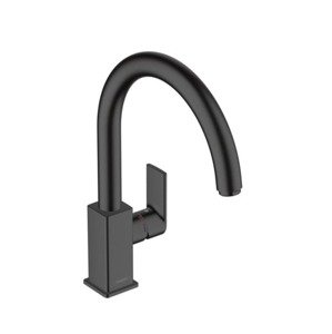 Dřezová baterie Hansgrohe Vernis Shape M35 s otočným ramínkem černý mat 71871670