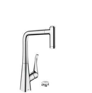 Dřezová baterie Hansgrohe Metris s vytahovací sprškou, 2 proudy chrom 73806000