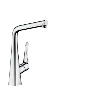 Dřezová baterie Hansgrohe Metris s vytahovací sprškou chrom 73812000