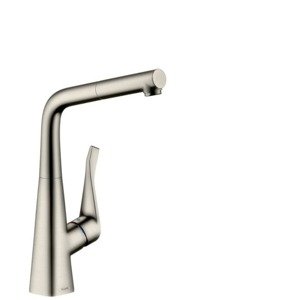 Dřezová baterie Hansgrohe Metris s vytahovací sprškou vzhled nerezu 73812800