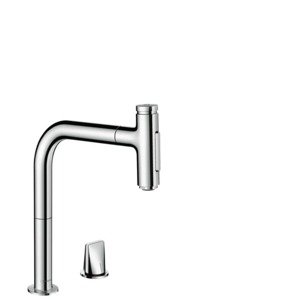 Dřezová baterie Hansgrohe Metris s vytahovací sprškou, 2 proudy chrom 73819000