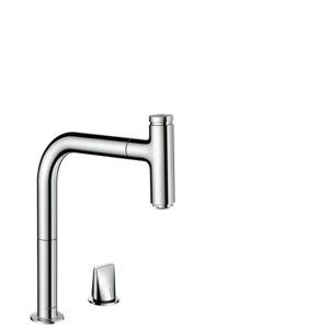 Dřezová baterie Hansgrohe Metris s vytahovací sprškou chrom 73825000