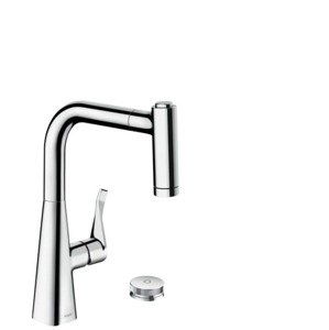 Dřezová baterie Hansgrohe Metris s vytahovací sprškou, 2 proudy chrom 73826000