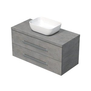 Koupelnová skříňka s krycí deskou Naturel Cube Way 100x53x46 cm beton mat CUBE461003BESAT45