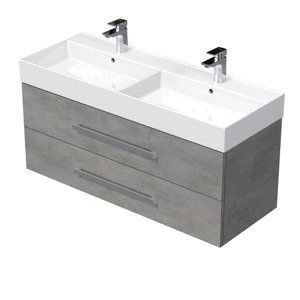 Koupelnová skříňka s umyvadlem Naturel Cube Way 120x53x46 cm beton mat CUBE461202BESAT