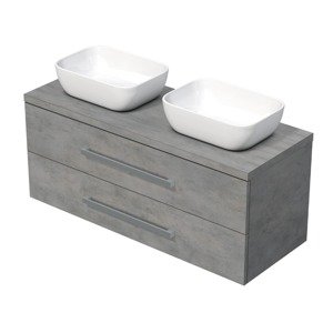 Koupelnová skříňka pod umyvadlo s deskou Naturel Cube Way 120x53x46 cm beton mat CUBE461203BESAT45