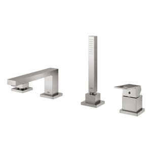 Vanová baterie Grohe Eurocube se sprchovým setem supersteel 19897DC1