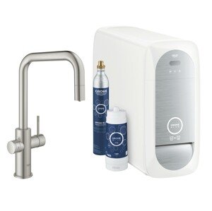 Dřezová baterie Grohe Blue Home s vytahovací sprškou supersteel 31543DC0