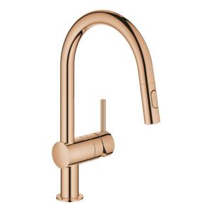 Dřezová baterie Grohe Minta s vytahovací sprškou, 2 proudy Warm Sunset 32321DA2