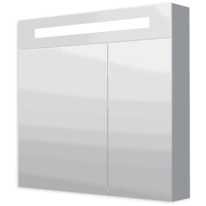 Zrcadlová skříňka s osvětlením Naturel Iluxit 80x75 cm MDF šedostříbrná GALZS80LED