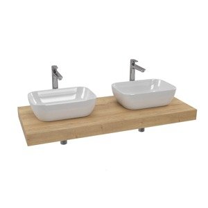 Koupelnová sestava Hansgrohe s deskou pod umyvadlo Dolce 120x8x50 cm dub halifax KSETDO18