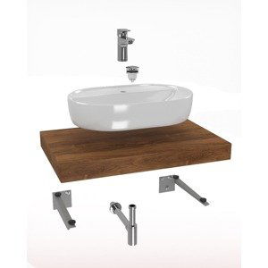 Koupelnová sestava Hansgrohe s deskou pod umyvadlo Dolce 80x8x50 cm dub charleston KSETDO4