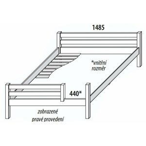 Dětská postel DOMINO 140x200, dělené čelo D102, masiv buk