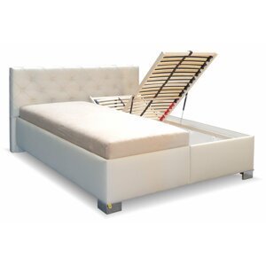Zvýšená čalouněná postel s úložným prostorem Jolanda