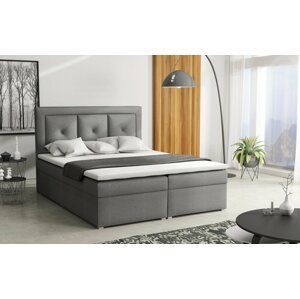 Americká postel boxspring CS34011, s matrací a úložným prostorem, světle šedá 140x200 cm
