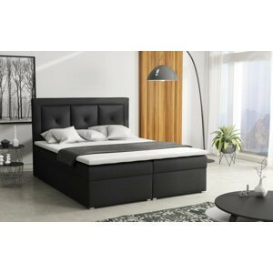 Americká postel boxspring CS34011, s matrací a úložným prostorem, tmavě šedá, 180x200 cm