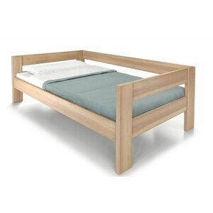Zvýšená postel jednolůžko ELA - S ČELY, 120x200, masiv buk