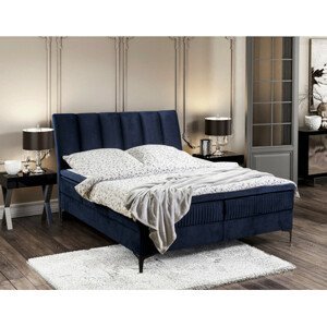 Čalouněná postel ALABAMA rozměr 160x200 cm Tmavě modrá