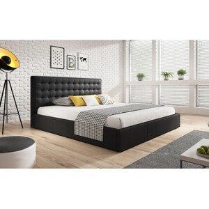 Čalouněná postel VERO rozměr 160x200 cm - Eko-kůže Černá