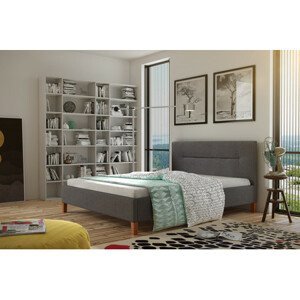 Čalouněná postel KAROLÍNA šedá rozměr 160x200 cm