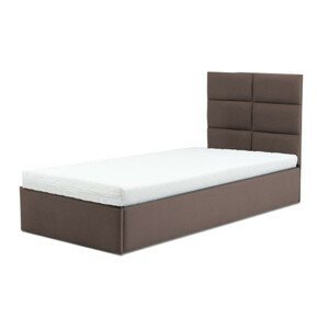 Čalouněná postel TORES s pěnovou matrací rozměr 90x200 cm Kakao