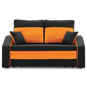 Rozkládací pohovka HEWLET PLUS color Černá + oranžová