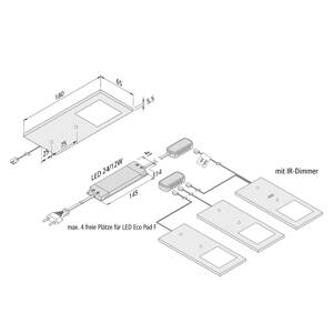 Hera LED podhledové světlo Eco-Pad F 3ks 3 000K černá