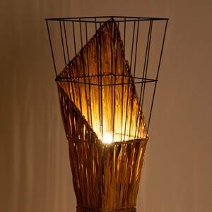 Nino Leuchten Stojací lampa Rinca s travním výpletem