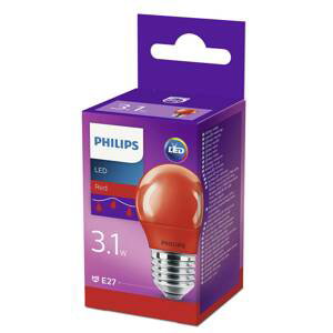 Philips E27 P45 LED žárovka 3,1W, červená