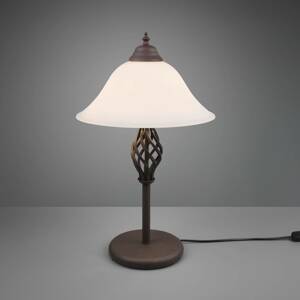 Trio Lighting Stolní lampa Rustica s lankovým vypínačem, rezavá