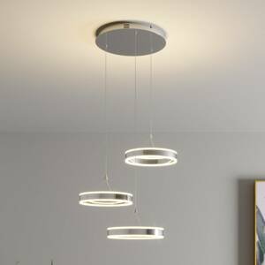 Lucande Závěsná LED lampa Lyani, 3 kruhy, různá výška