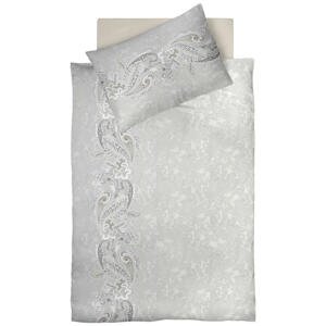 Fleuresse POVLEČENÍ, makosatén, šedá, bílá, 140/220 cm