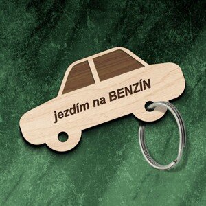 Dřevěná klíčenka - Jezdím na benzín