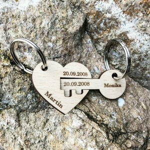 Valentýnský dárek - klíčenka srdíčko s klíčem