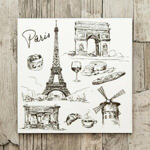 Dřevěný 3d obraz do bytu - Paříž