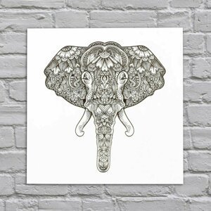 Mandala zvířata 3D obraz na zeď - Slon