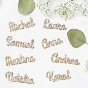 Dřevěné jmenovky na svatbu