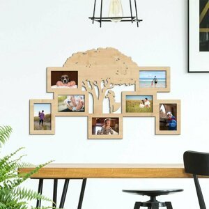 Strom s rámečky na fotky na zeď