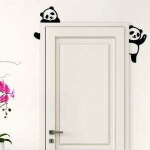 Dřevěná nálepka kolem dveří - Pandy