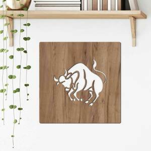Dřevěný obraz nad postel - Znamení Býk