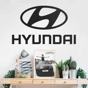 Dřevěné logo auta na zeď - Hyundai