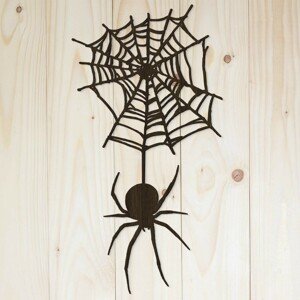 Dřevěná dekorace na Halloween - Pavouk