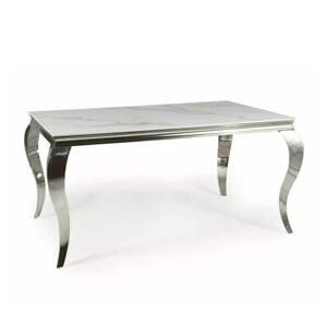 Jídelní stůl PRANCI bílá/chrom, 150x90 cm