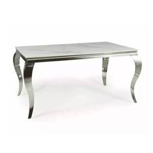 Jídelní stůl PRANCI bílá/chrom, 180x90 cm