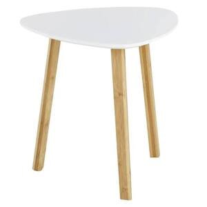 Přístavný stolek BURNETT bílá/bambus