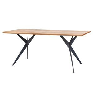 Jídelní stůl CASER dub/černá, 90x180 cm